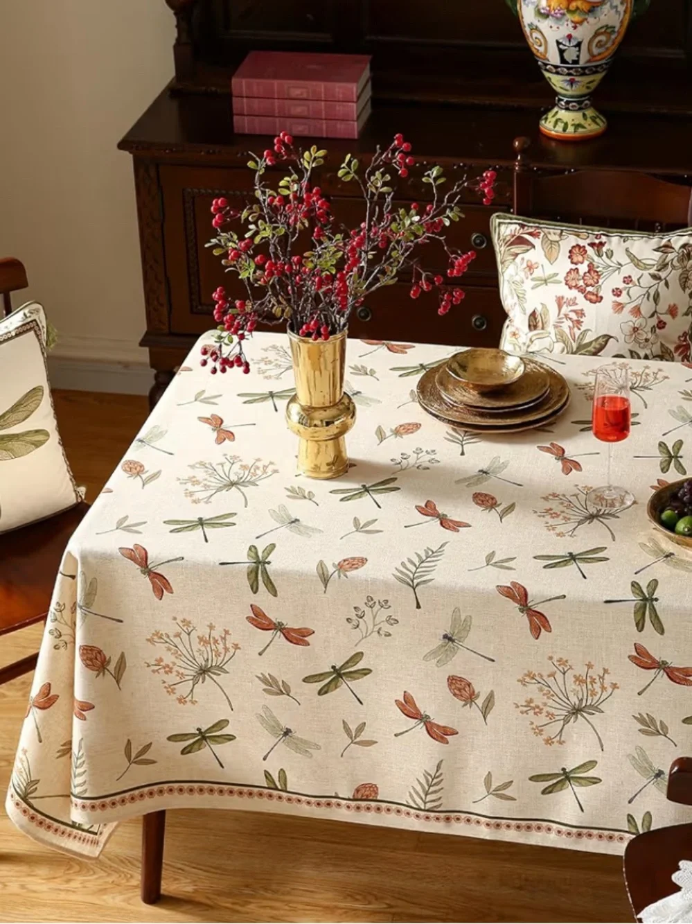 ISAENNE Designer Rectangular Elegant Tablecloth